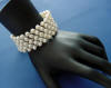 5-strand woven sterling silver freshwater pearl bracelet with 1" sterling silver chain extender for additional length
